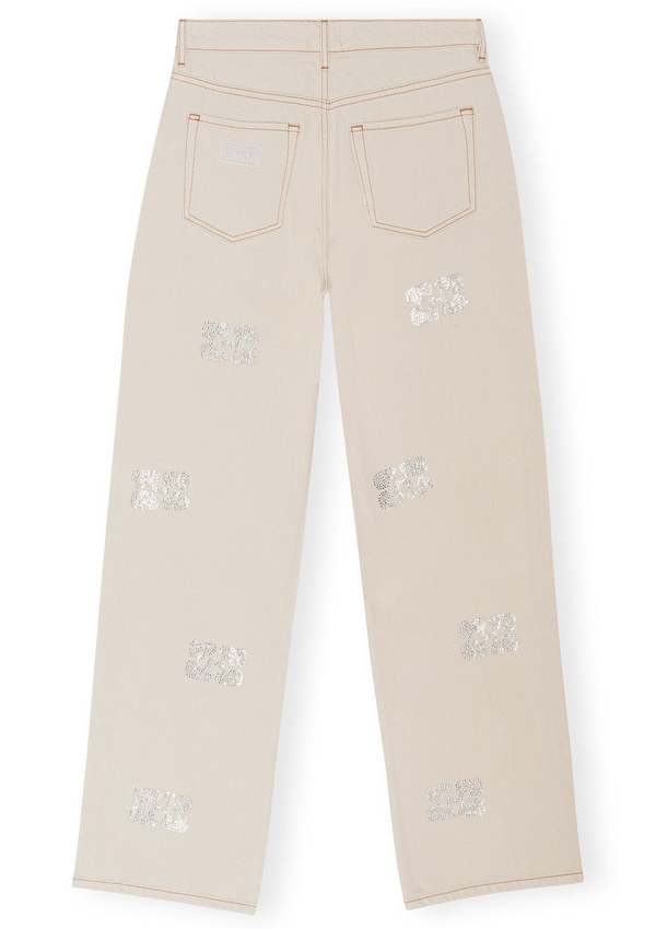 Ganni Sparkle Denim Izey Jean - Vanilla Ice | Garmentory