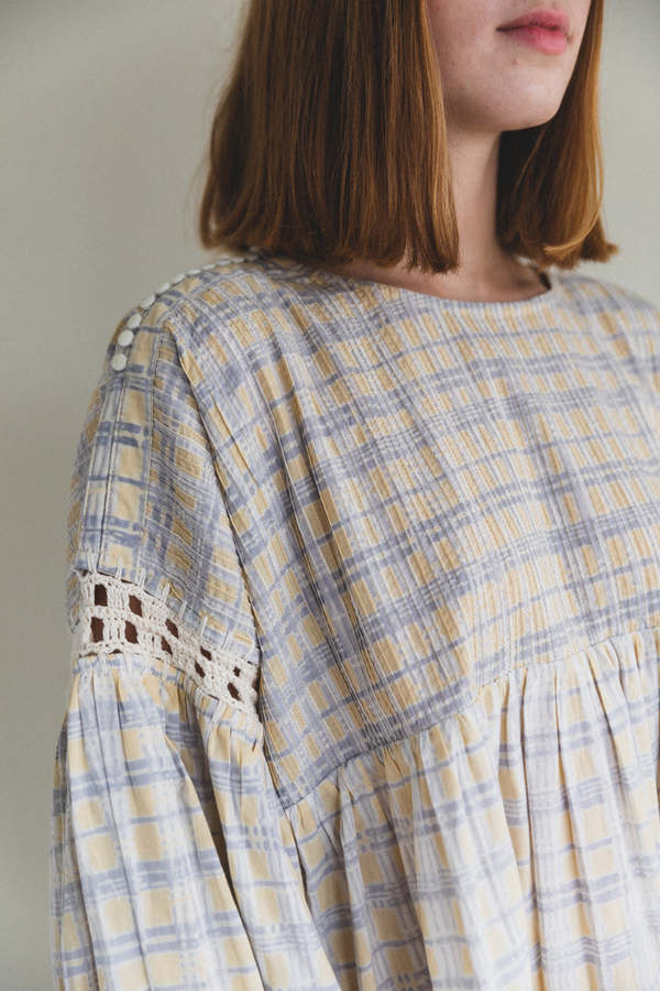 STORY mfg. Mini Mon Dress - Coast Check Block