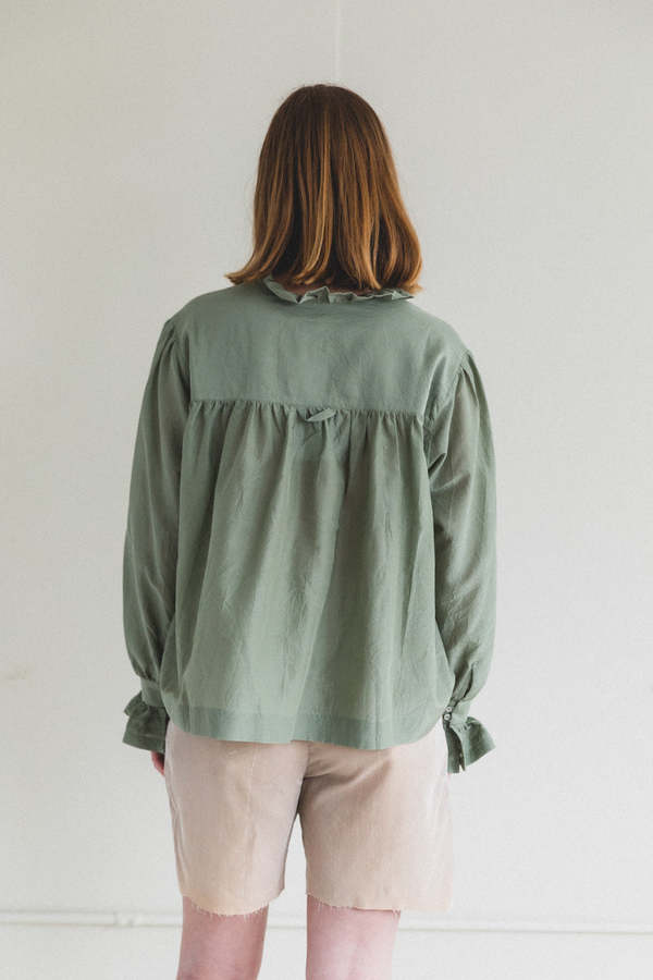 Cawley Studio Sophie Cotton Silk Shirt - Khaki | Garmentory