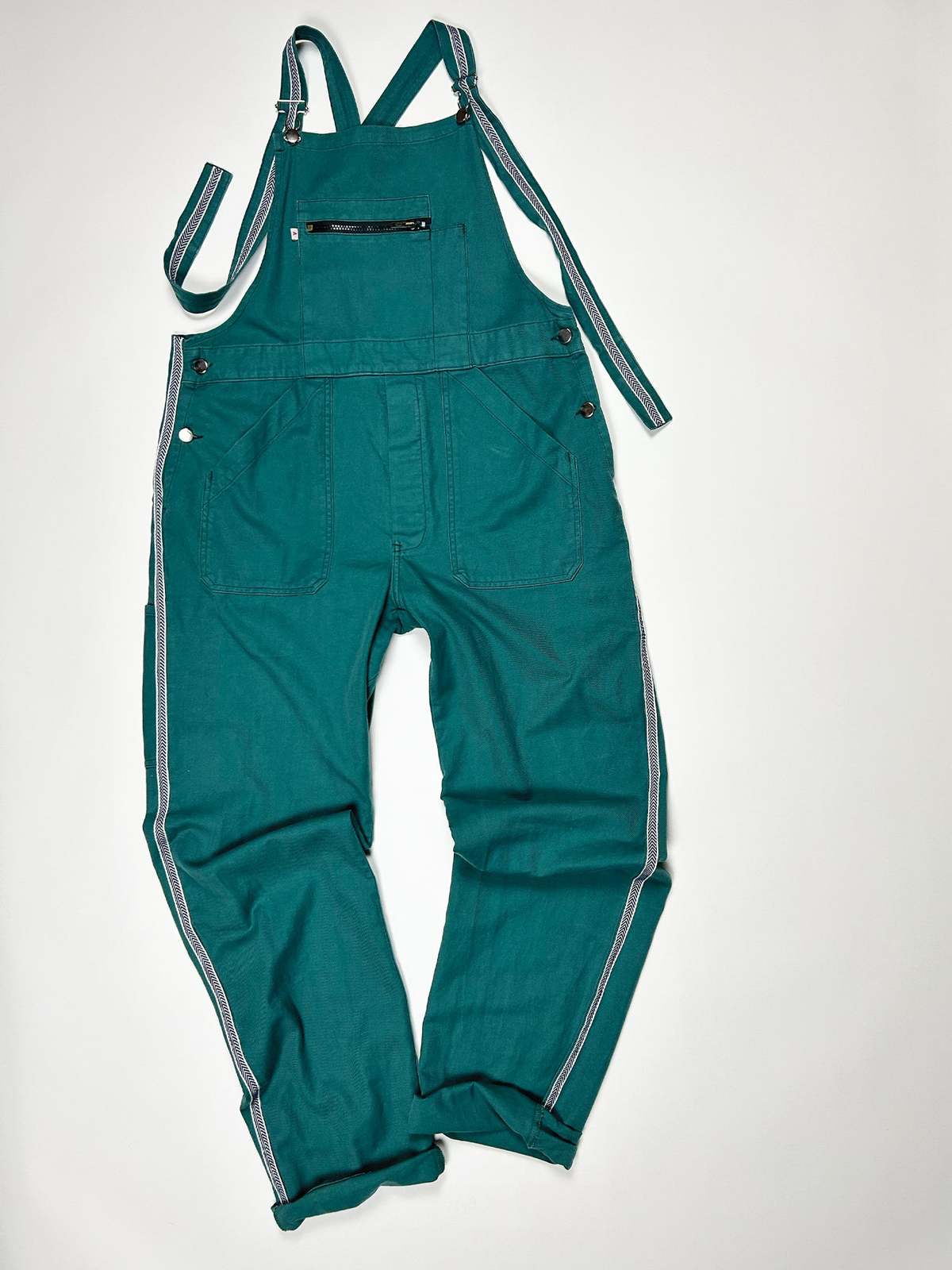 Vintage Workwear Overalls with Chevron trim Garmentory