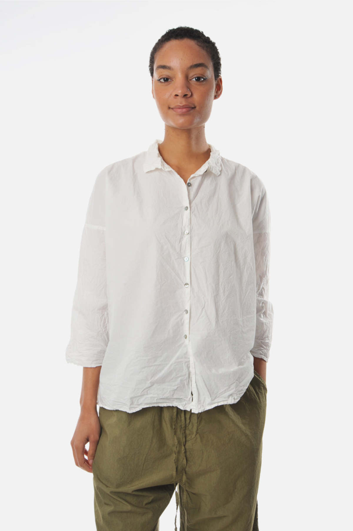 Album di Famiglia Milk Short Collar Shirt - White | Garmentory