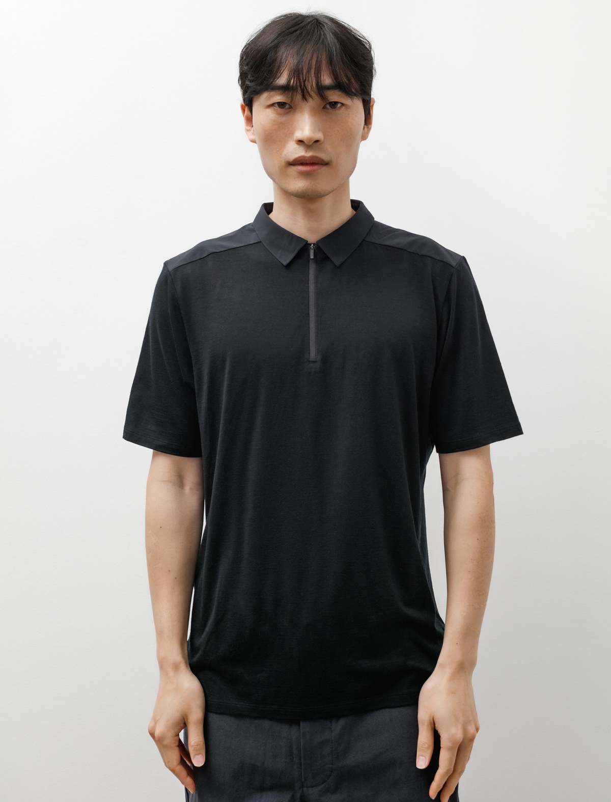 Veilance Frame SS Polo Shirt - Black | Garmentory