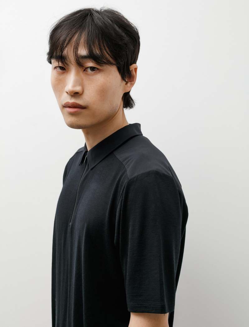 Veilance Frame SS Polo Shirt - Black | Garmentory