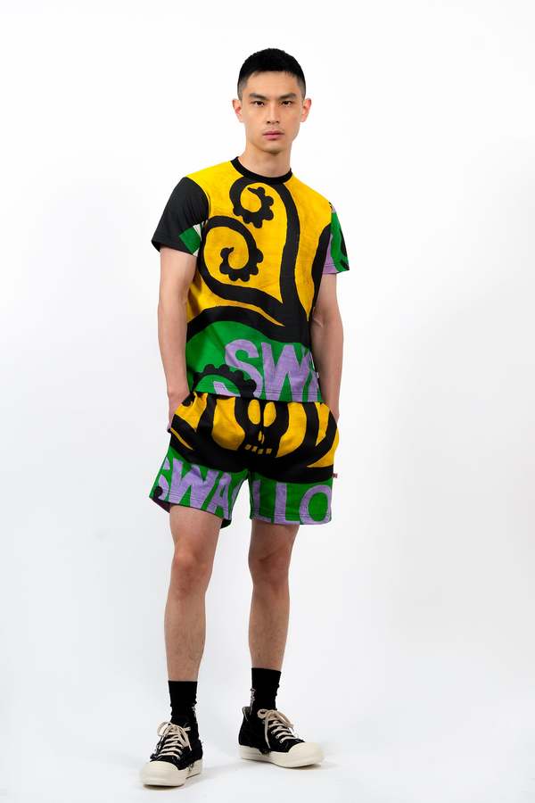 Walter Van Beirendonck Banner Shorts | Garmentory