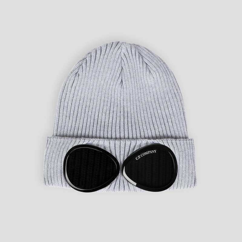 C.P. Company Cotton Goggle Beanie - Grey | Garmentory