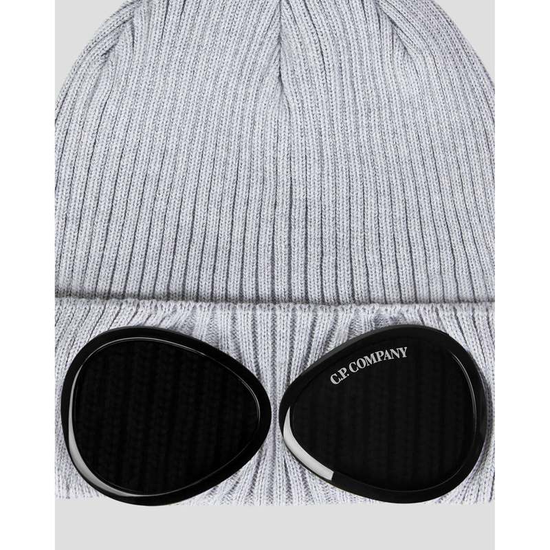 C.P. Company Cotton Goggle Beanie - Grey | Garmentory