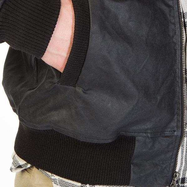 3sixteen Stadium Jacket Black Leather Wool Varsity Jacket Black Dehen Rivet Hide