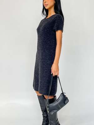 black knit short sleeve dress Black Short Sleeve Knit Welton Dress main image 1
