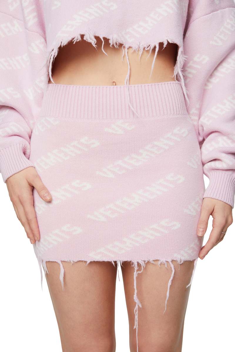 Vetements Monogram Mini Skirt - Baby Pink/White | Garmentory