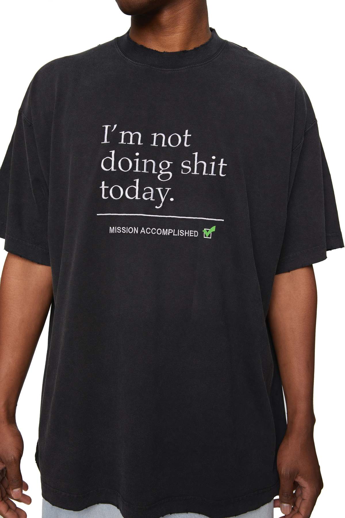 Vetements Not Doing Shit Today T-shirt - Black | Garmentory