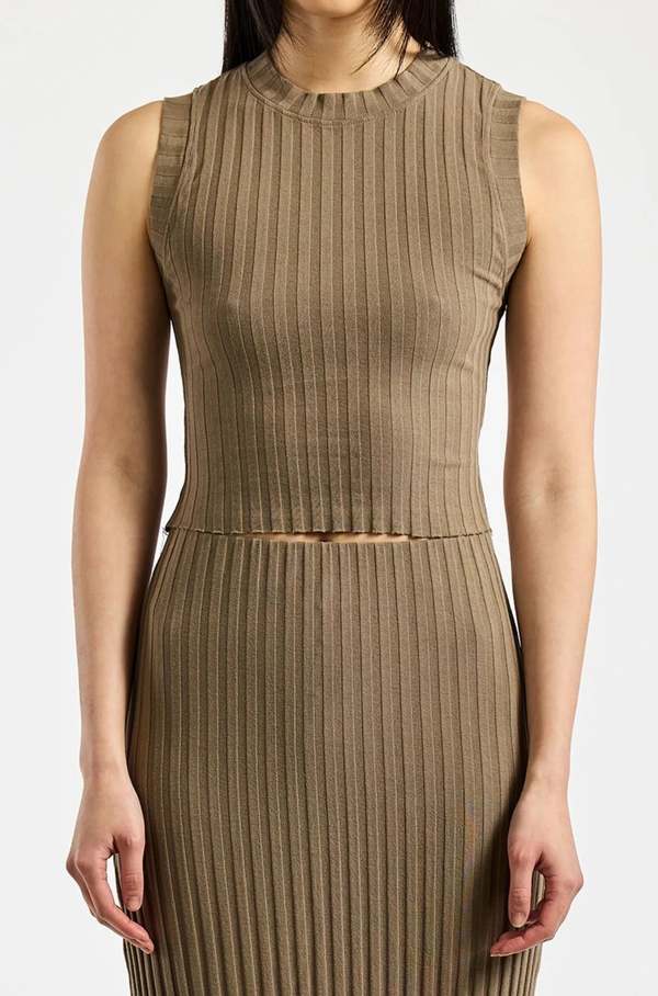 Cotton Citizen Capri Muscle Tank Dark Chai Garmentory