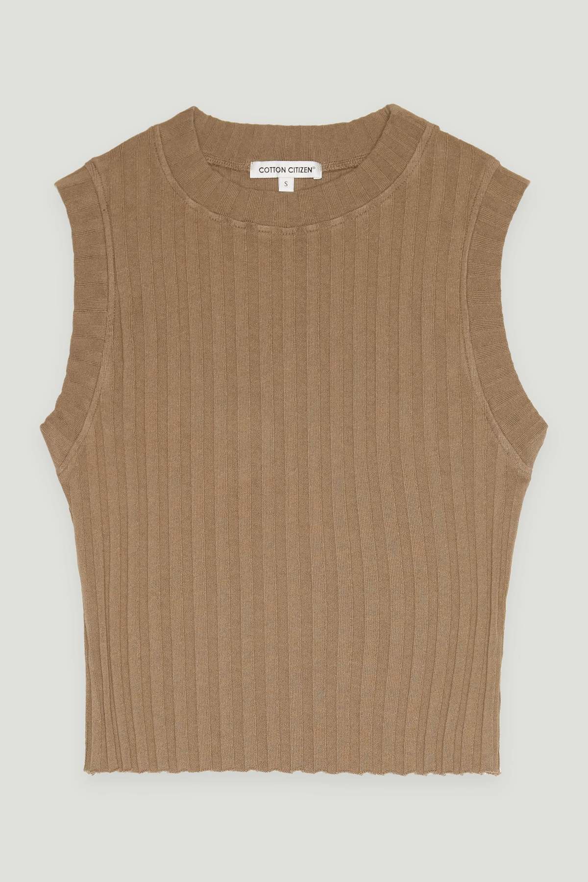 Cotton Citizen Capri Muscle Tank Dark Chai Garmentory