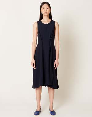 green emerald velvet dress COS Sleeveless Pleated Mini Dress, Black, 8 main image 1