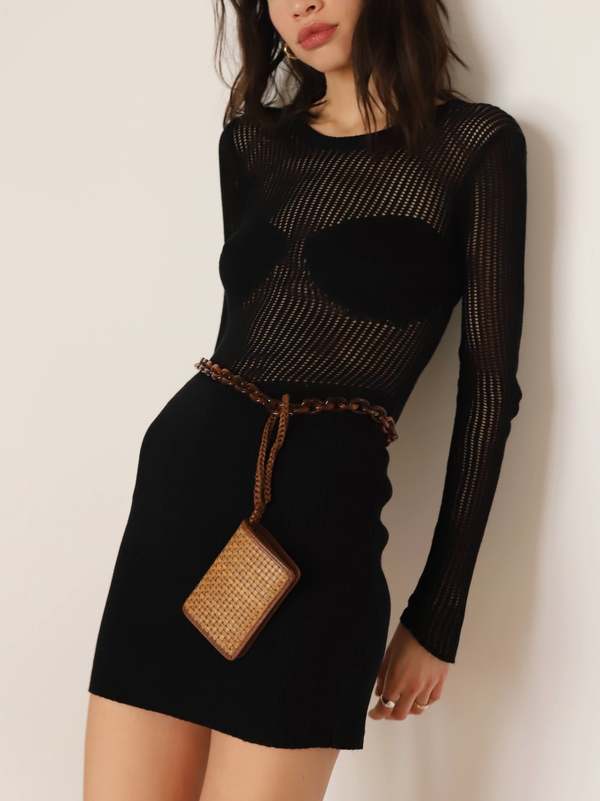 french connection whisper square neck mini dress Whisper Square Neck Long Sleeve Mini Dress