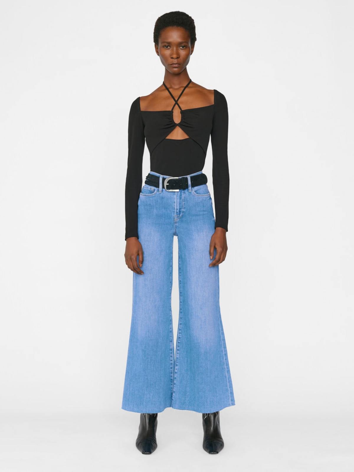 FRAME Denim Le Palazzo Crop LPPCRA793 denim - Jonah | Garmentory