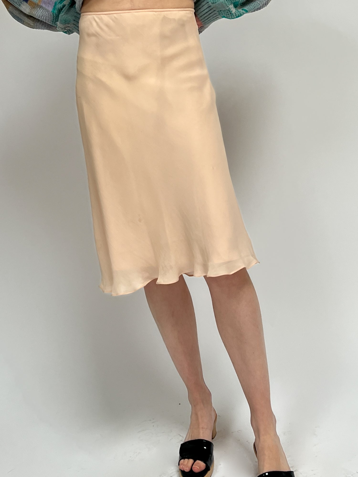 Vintage Silk Skirt Baby Pink Garmentory