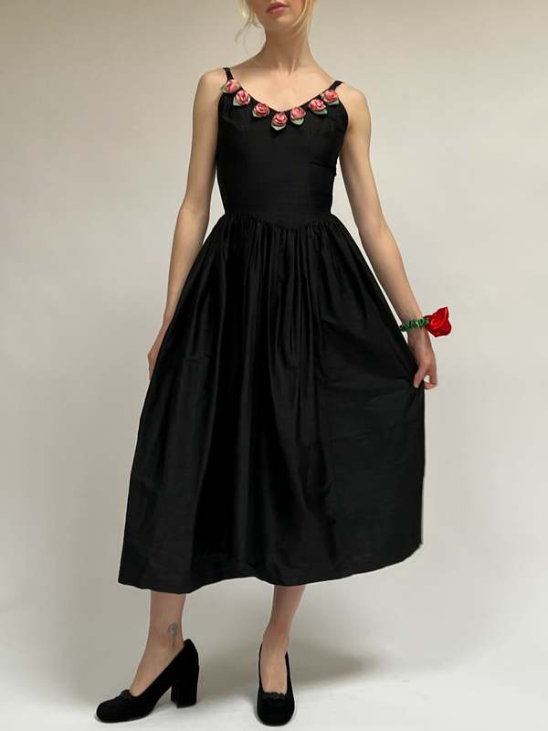 Vintage Betsey Johnson Silk Rosette Dress | Garmentory