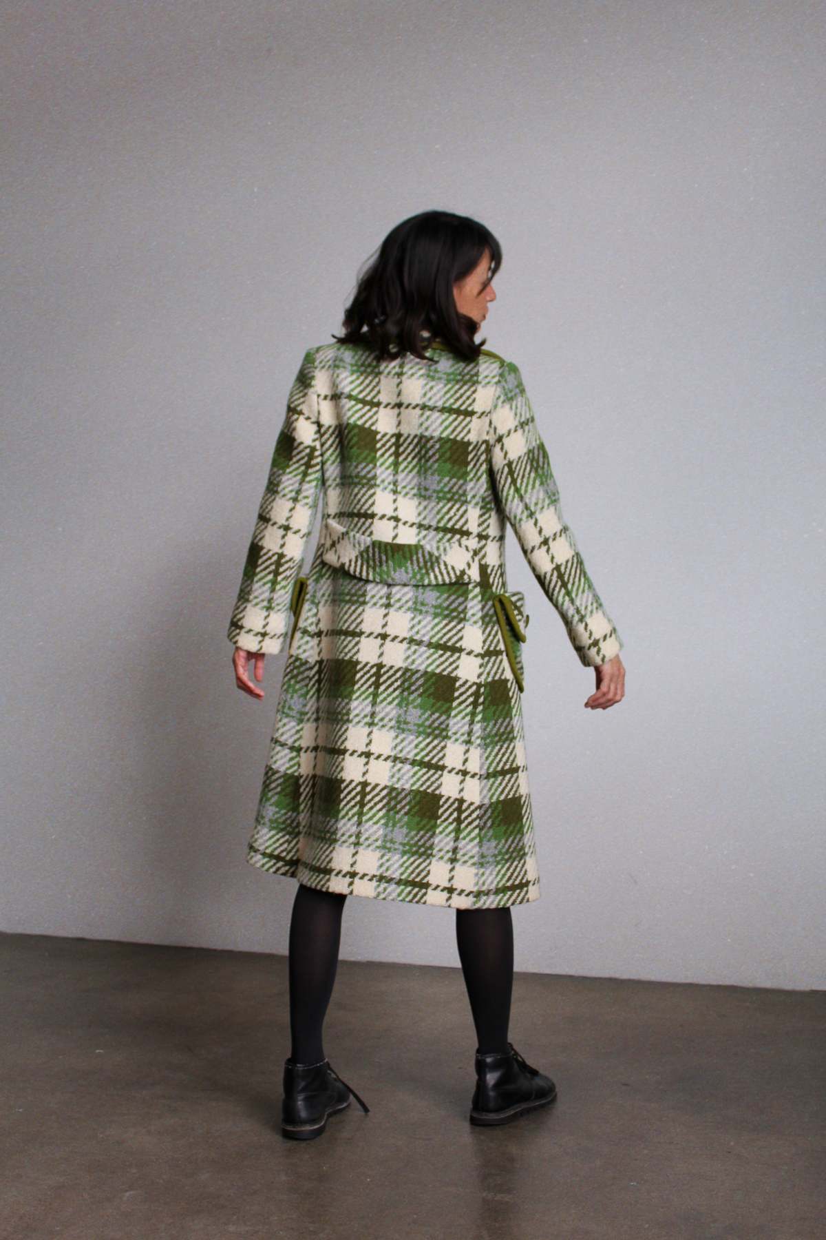 1960s Gray Plaid Over Coat