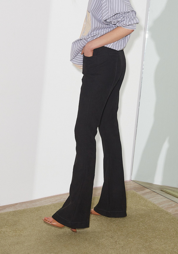 ANDERSSON BELL Renee Faux Suede Pants - Black | Garmentory display picture 1