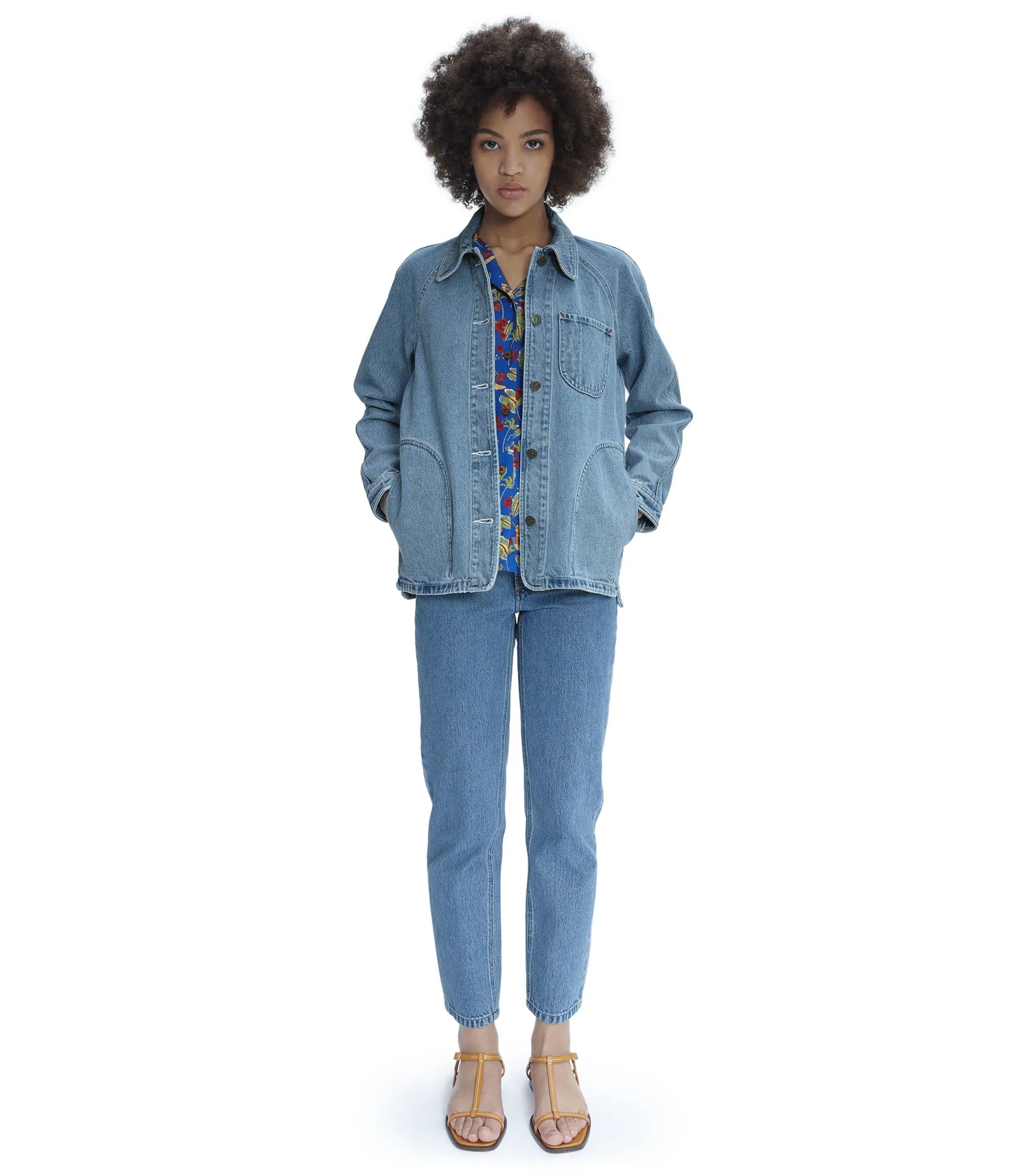 【A.P.C】FEMME 3rd DENIM JKT Vintage wash A.P.C. Light Blue 3rd Type Denim Jacket S Stone Wash Classic Fit