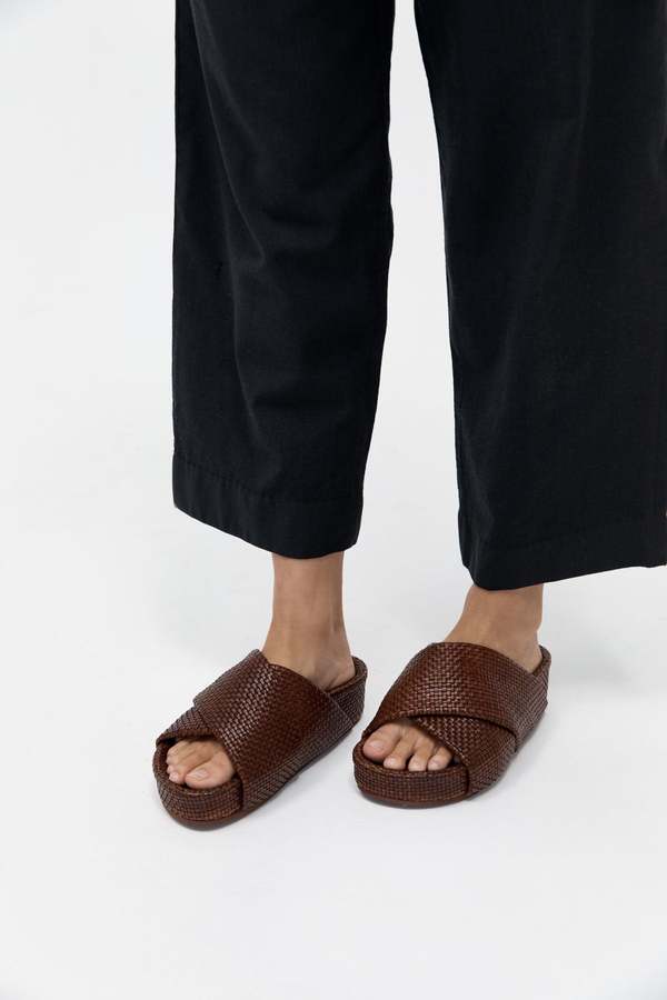 St. Agni Woven Flatform Slide | Garmentory