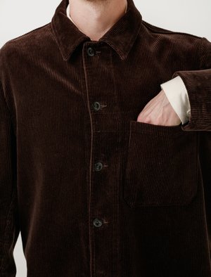 Margaret Howell MHL Single Pocket Jacket - Corduroy Dark Brown