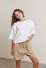 amente Ruffled Half sleeve Cotton T-shirt - Thumbnail 1