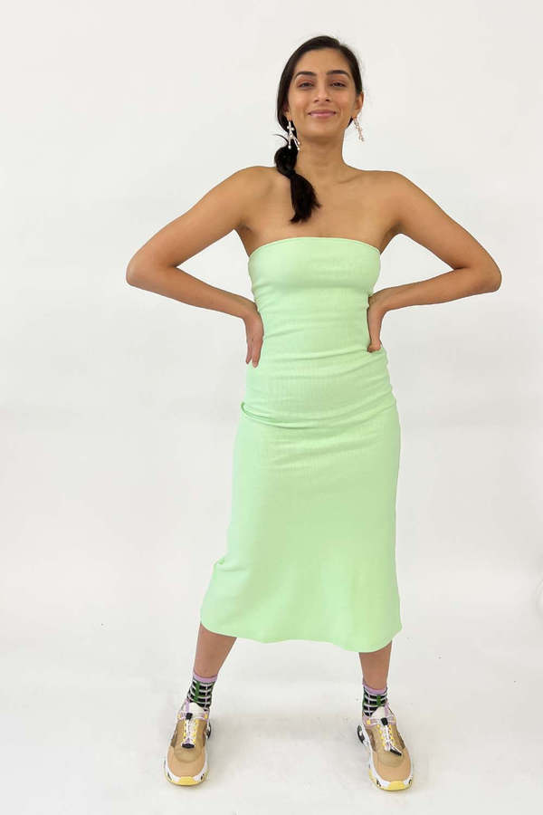 Summi Summi Strapless A Line Midi Dress - Mint