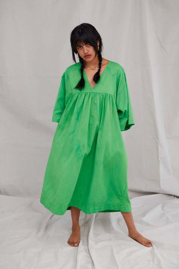 Riverside Tool & Dye SMOCK DRESS - GRASS | Garmentory