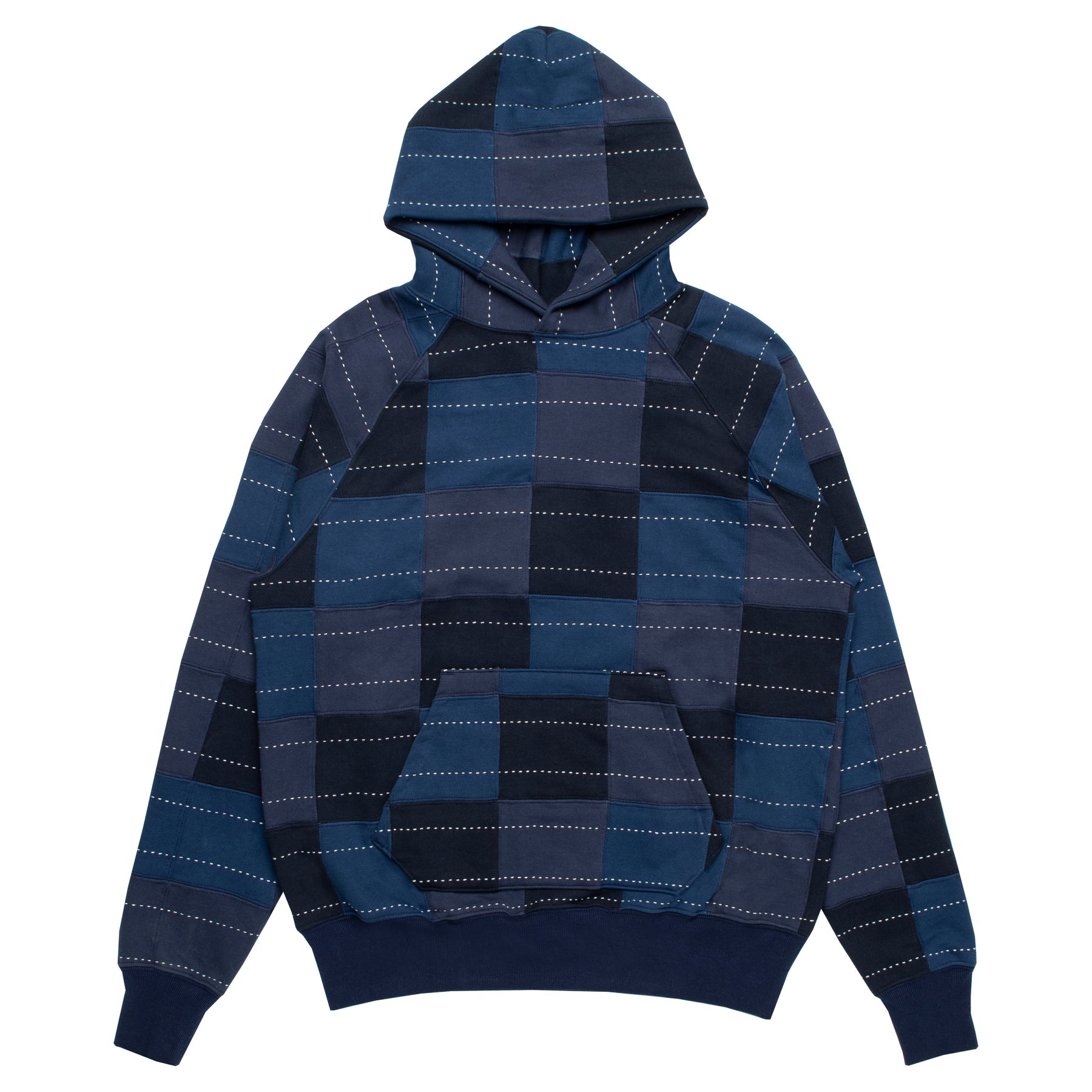 SAMUEL ZELIG Patchwork Hoodie - Multi Navy | Garmentory