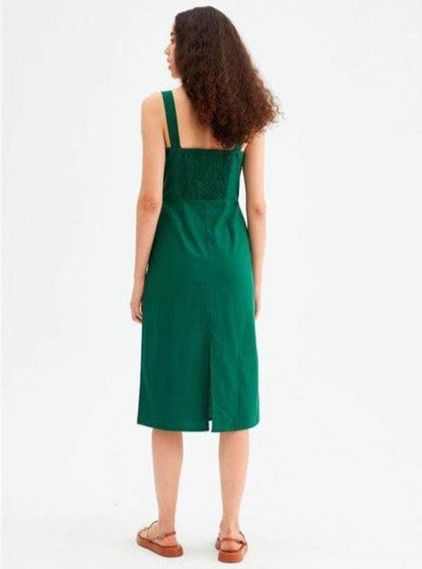 green emerald velvet dress Mac Duggal Crepe Strapless Twist Top Fitted Midi Dress