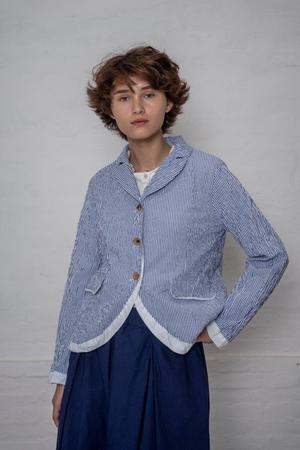 H+ Hannoh Wessel Jacket Vittoria - Blue Stripe Seersucker | Garmentory