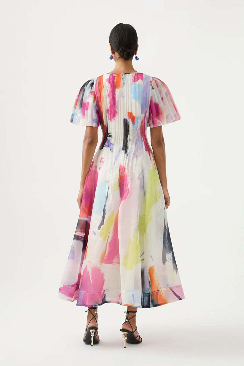 Aje Nova Pleated Midi Dress - Multi | Garmentory