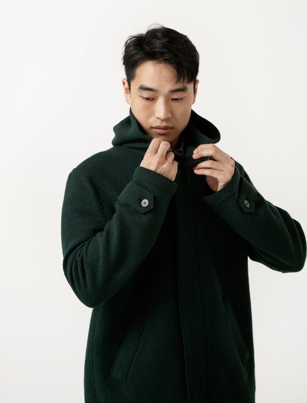 Harris Wharf Long Parka - Boiled Wool Racing Green Harris Wharf Long Parka - Boiled Wool Racing Green