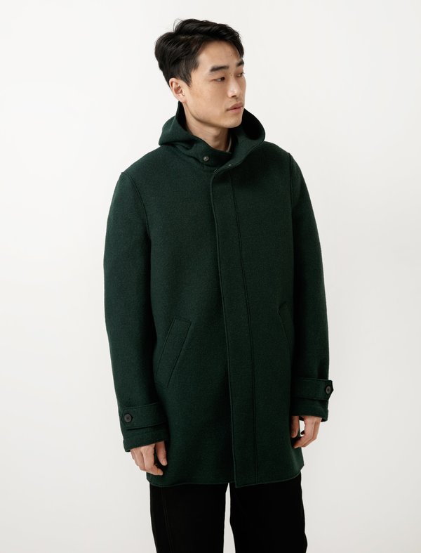 Harris Wharf Long Parka - Boiled Wool Racing Green Harris Wharf Long Parka - Boiled Wool Racing Green