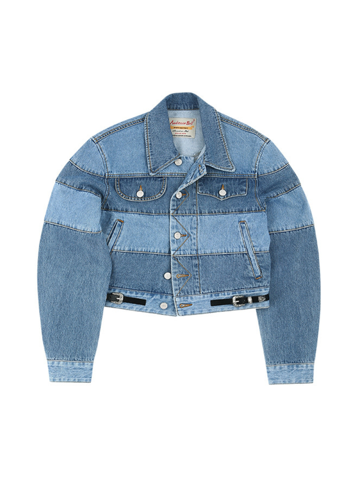 ANDERSSON BELL Patchwork Panel Denim Jacket - Indigo | Garmentory