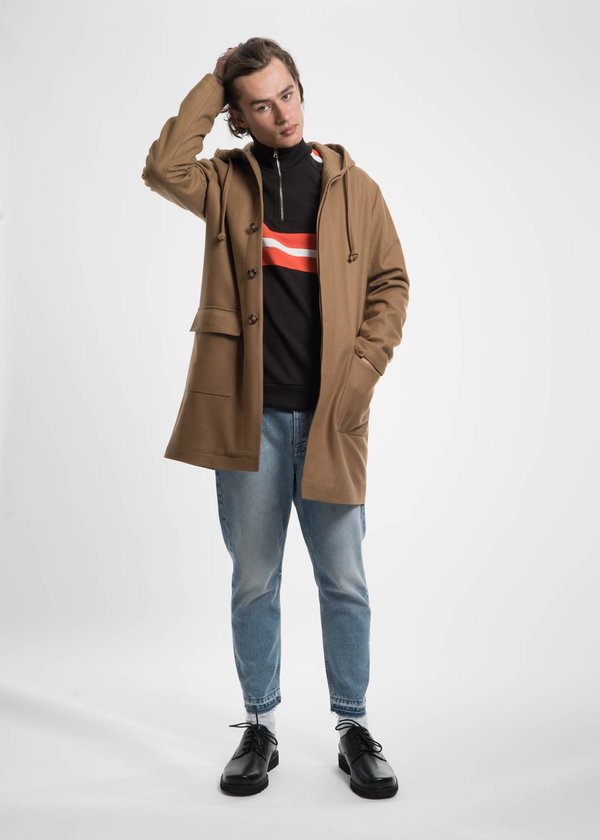Harmony Camel Mathieu Hooded Wool Coat Harmony Camel Mathieu Hooded Wool Coat