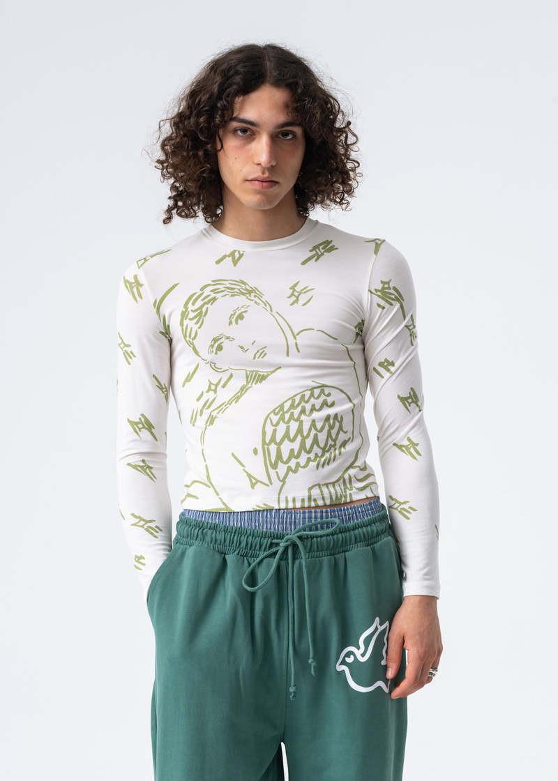 【carne bollente 】 Summersweater Carne Bollente Longer Summer Nights Cropped Long Sleeve Tee