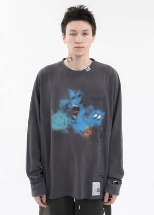 Mihara Yasuhiro Distressed Long Sleeves Tee - Black | Garmentory