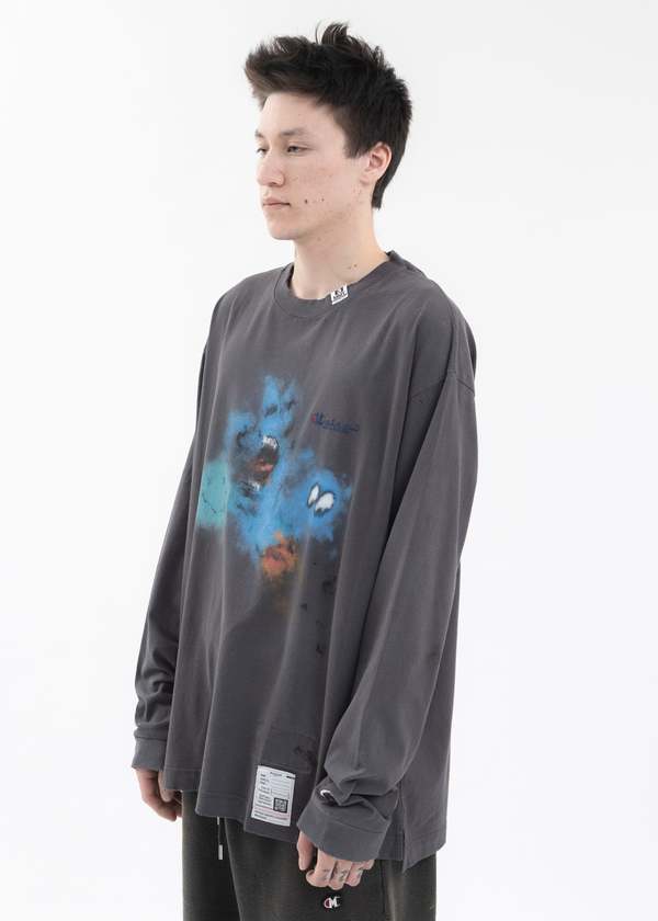 Mihara Yasuhiro Distressed Long Sleeves Tee - Black | Garmentory