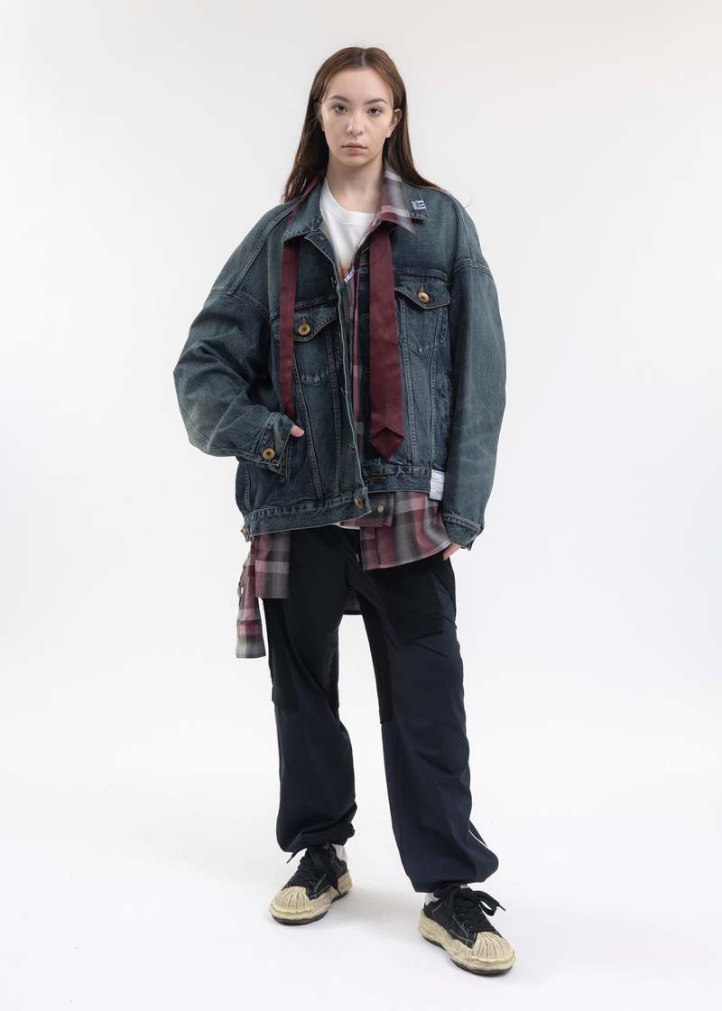 Mihara Yasuhiro Mix Layered Denim Jacket - Indigo | Garmentory
