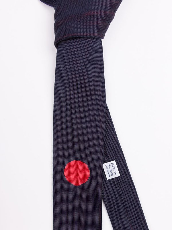 Blue Blue Japan "Hinomaru" Silk Knit Necktie - Navy Blue Blue Japan "Hinomaru" Silk Knit Necktie - Navy