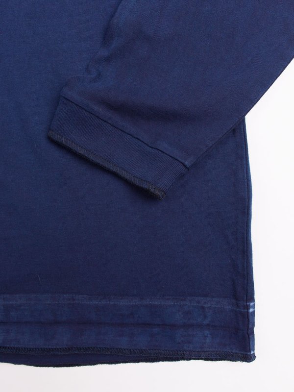 Blue Blue Japan Indigo Hand Dyed Middle Weight Cotton "Favourite" Repaired LS Tee Blue Blue Japan Indigo Hand Dyed Middle Weight Cotton "Favourite" Repaired LS Tee