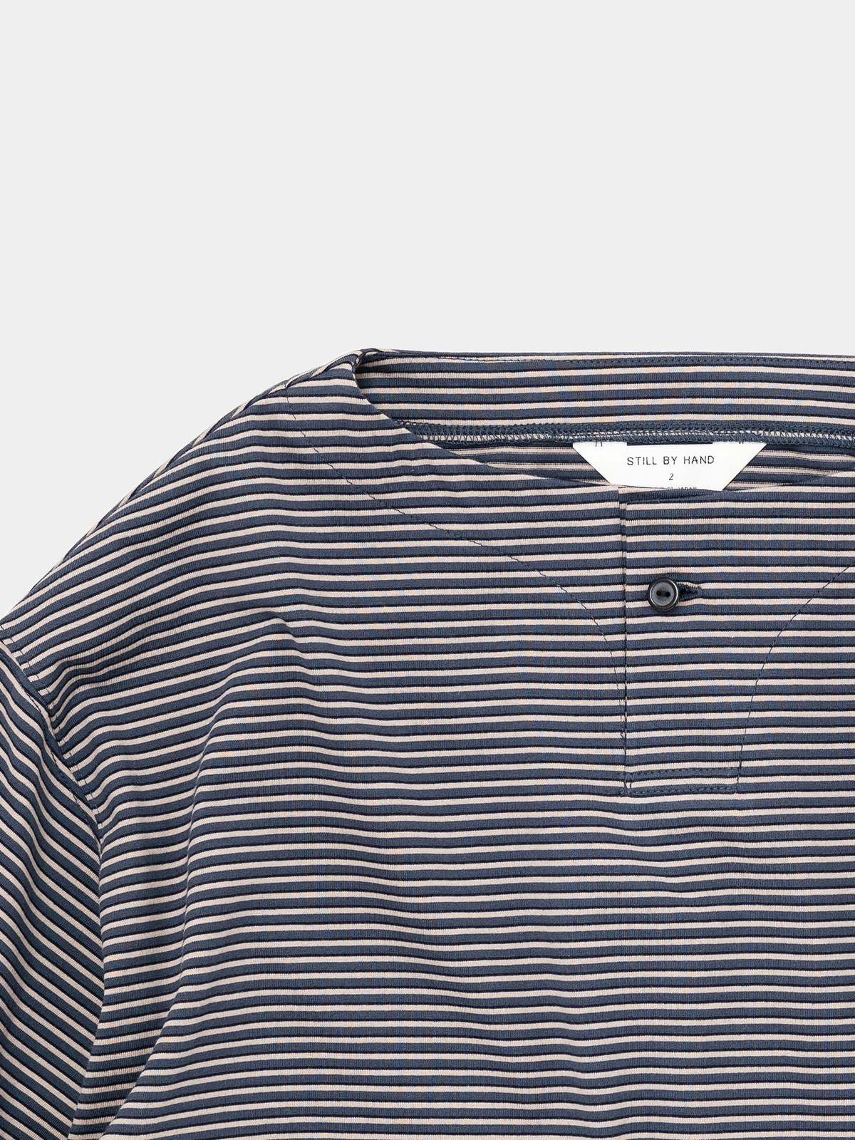 Still By Hand Striped Long Sleeve - Blue/Beige | Garmentory