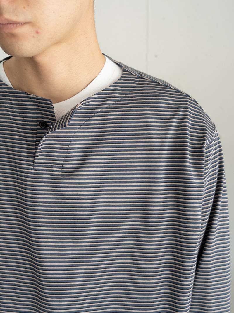 Still By Hand Striped Long Sleeve - Blue/Beige | Garmentory