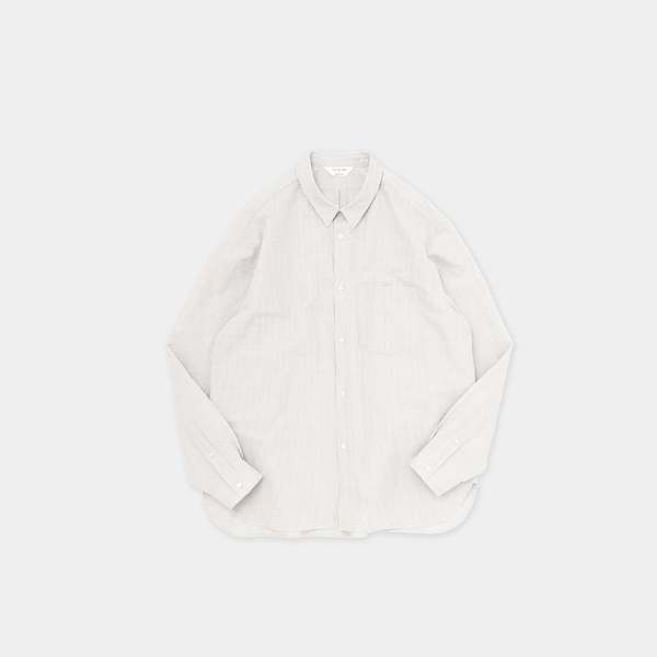 Still By Hand Regular Collar Shirt Grey Stripe Garmentory