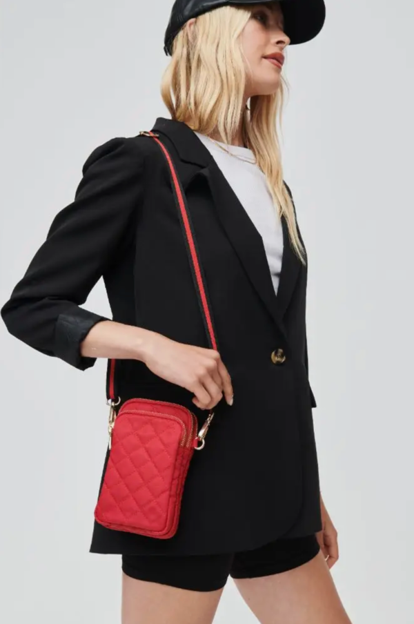 Solene Navy Faux Leather Crossbody Bag - Medium Purse With Adjustable Shoulder Strap - View #11