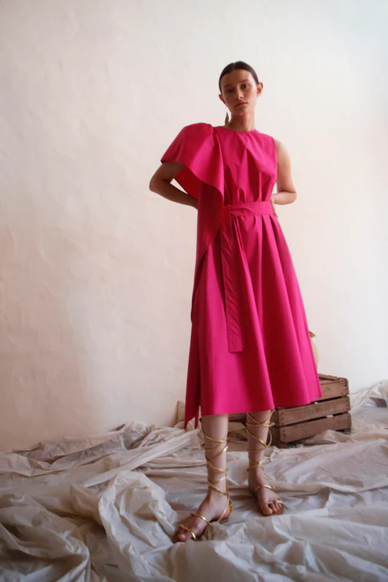 Psophia Vestido Volante - Magenta