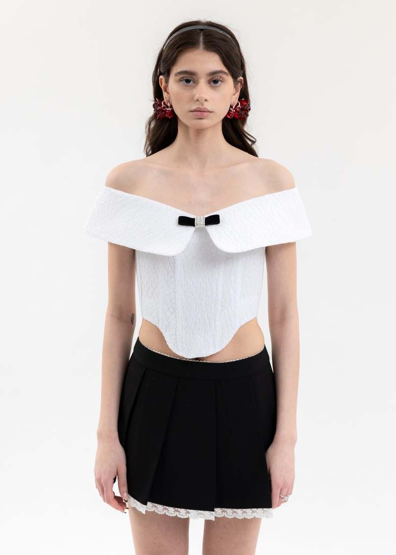 Shushu/Tong Off Shoulder Corset Top - White | Garmentory