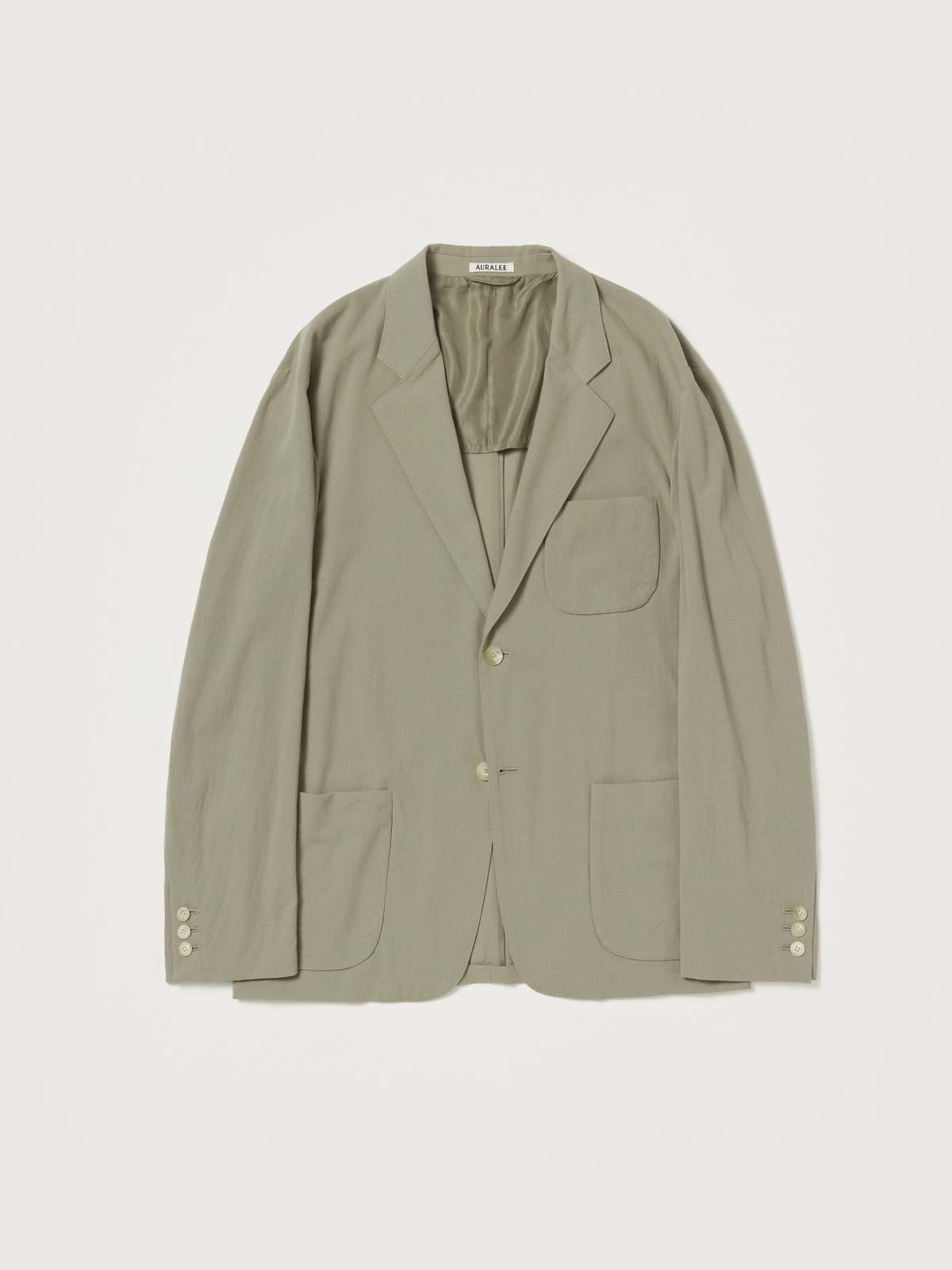 Auralee Hard Twist Wool Viyella Shirts - Light Khaki | Garmentory